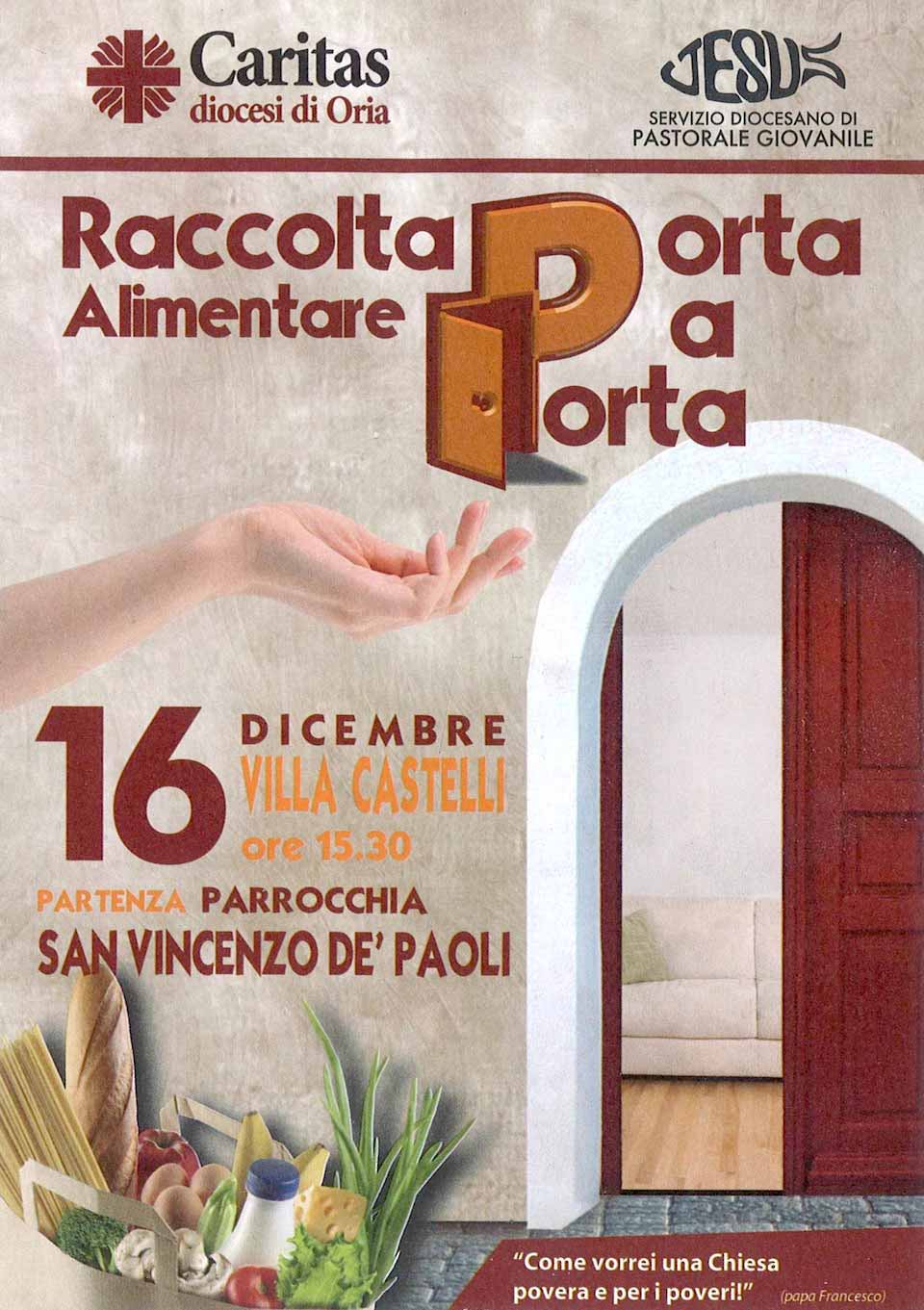 Locandina raccolta Porta a Porta Villa Castelli 2017