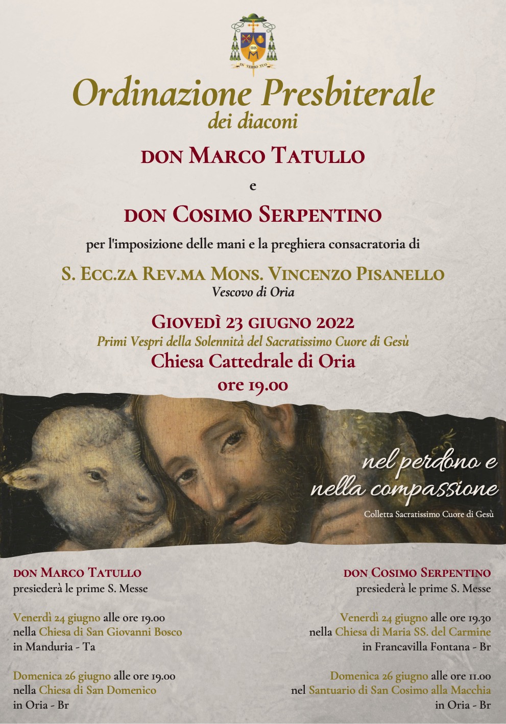 Manifesto Ordinazione Presbiterale Marco Tatullo e Cosimo Serpentino