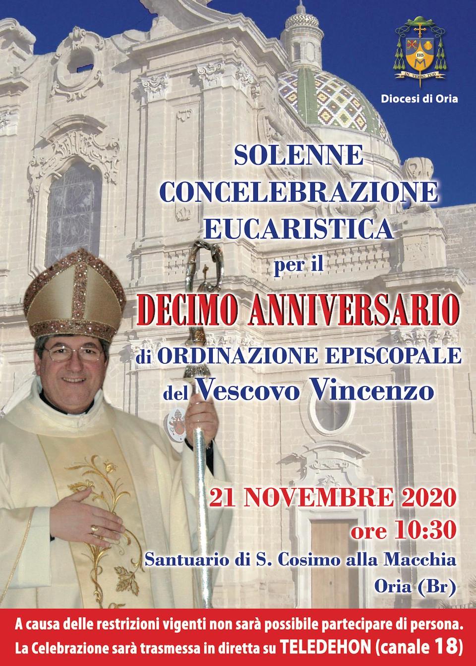 Celebrazione X anniversario ordinazione episcopale vescovo Vincenzo